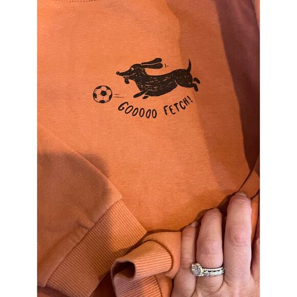 H&M Kids’ Sweatshirt, Rust Orange, “Good Dog” Graphic, Size US 5T/6 - Picture 3 of 7